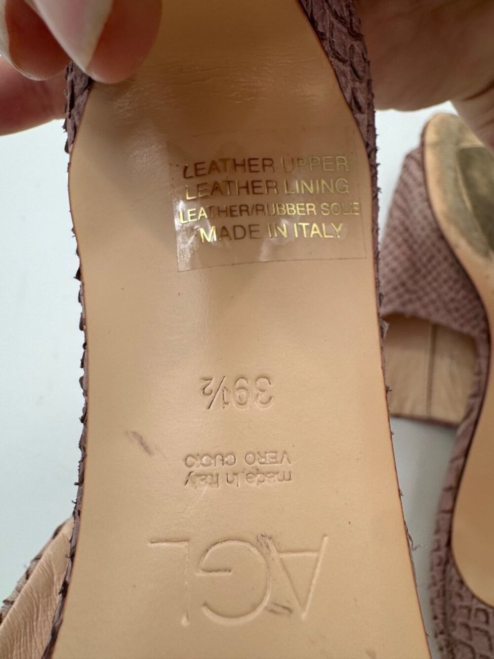 AGL Dea Womens Croc-Embossed Leather Mule Heels Size 9.5 / 39.5 Made In Italy - Picture 4 of 12